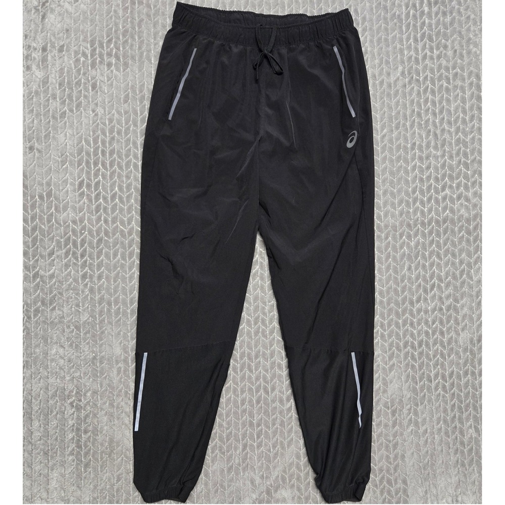 Asics Mens Black‎ Reflective Tapered Track Jogger Tech Pants 2031D086 Size Large